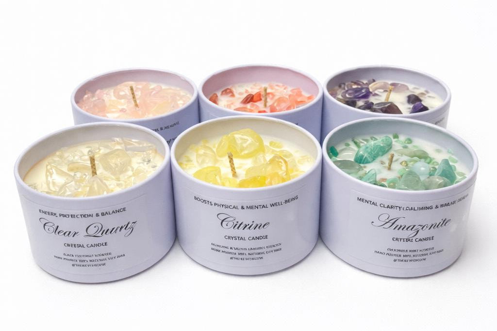 Amethyst Crystal Candle: 100% Soy Wax, La Vie Est Belle Scent