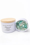 Amazonite Crystal Candle: Cucumber Mint Scented Soy Wax Candle
