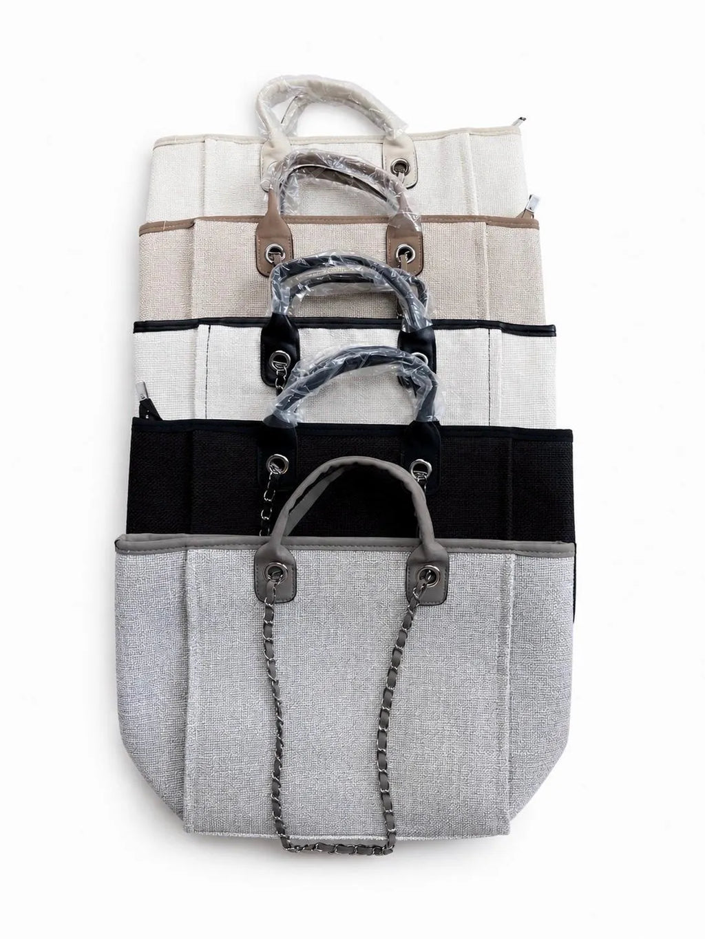 Personalised Canvas Tote Handbag with Initials patches for Women - Beach Travel Bags Hand Luggage all sizes