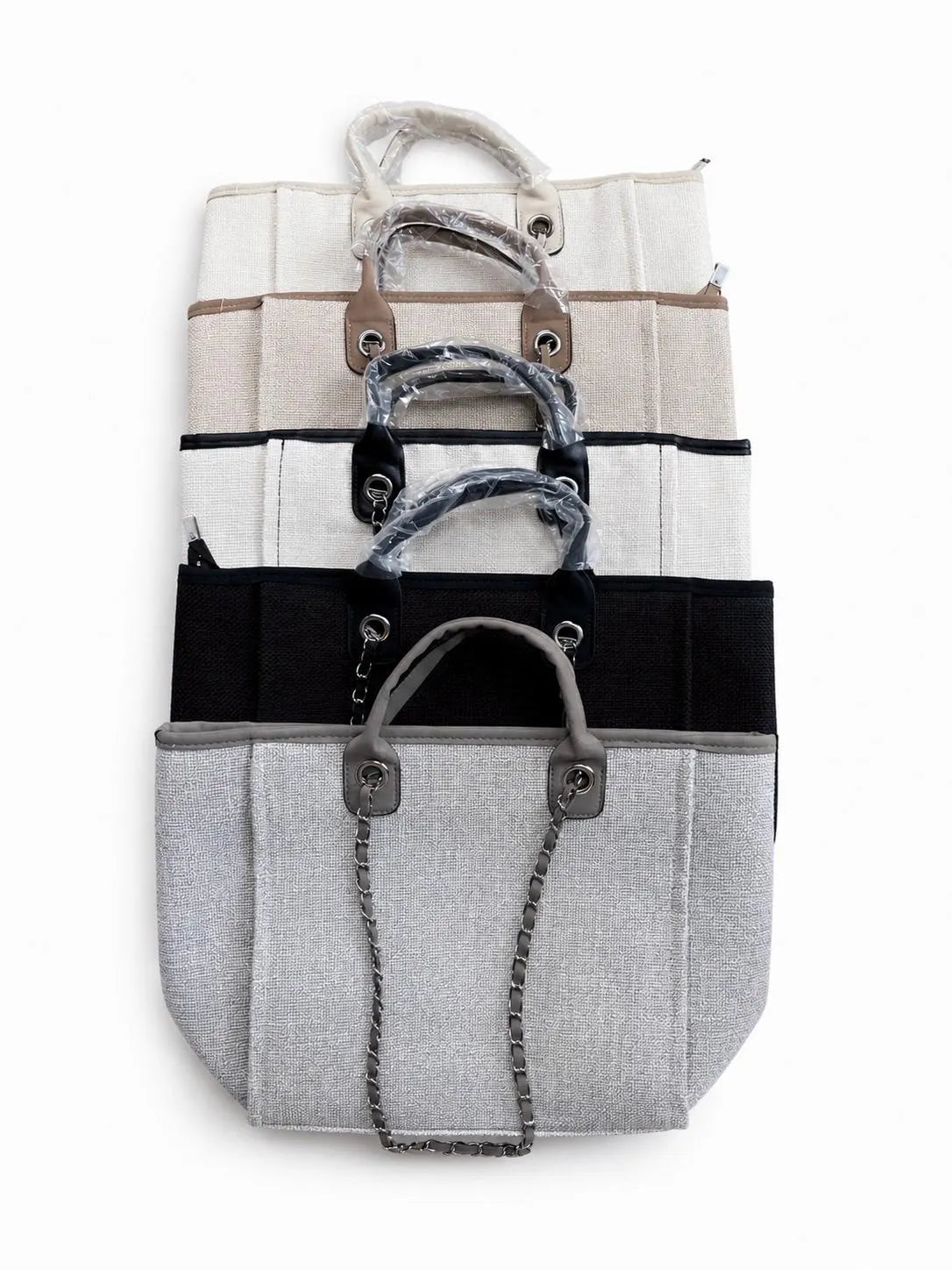 Personalised Canvas Tote Handbag with Initials patches for Women - Beach Travel Bags Hand Luggage all sizes