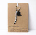 Personalised name Black Obsidian crystal healing keyring bag charm