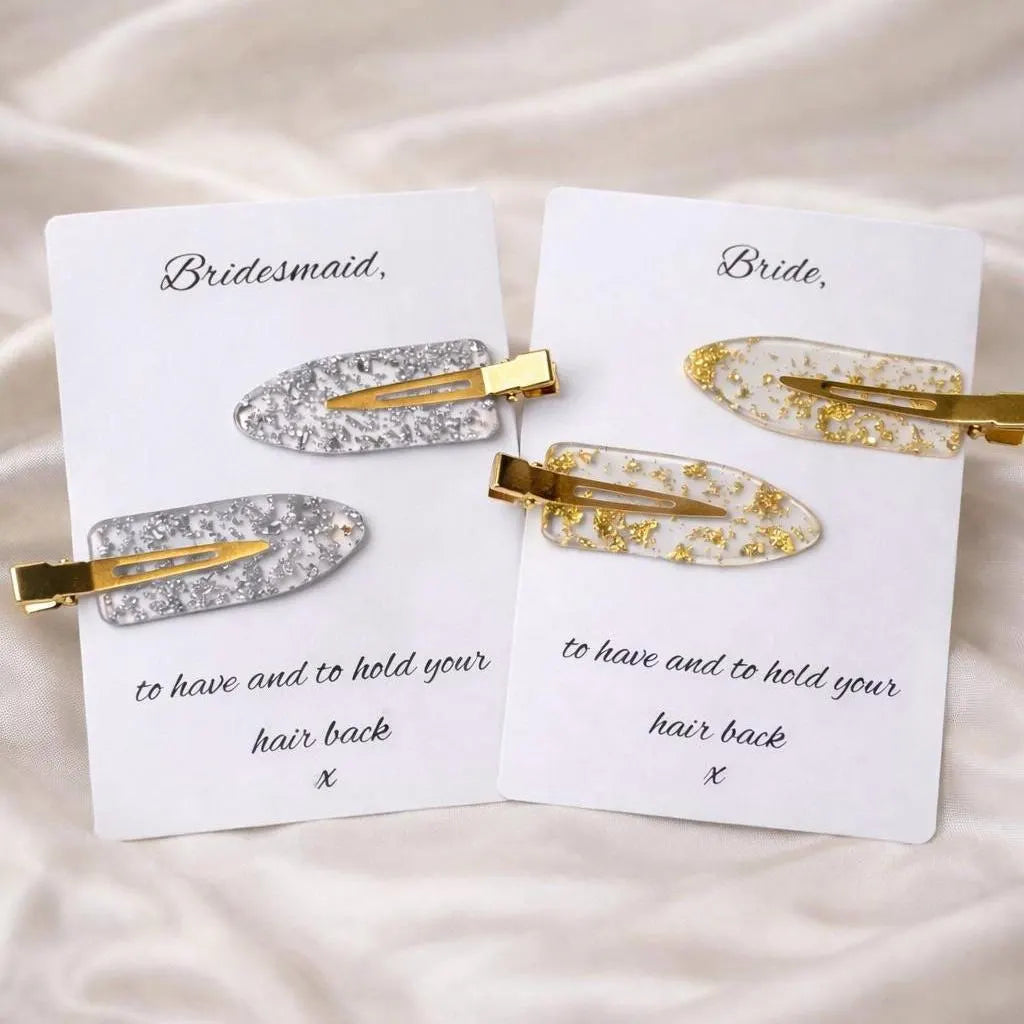To have and to hold your hair back Bride/Bridesmaid keepsake hair clips