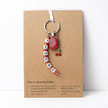 Personalised name Cherry Quartz crystal healing keyring bag charm