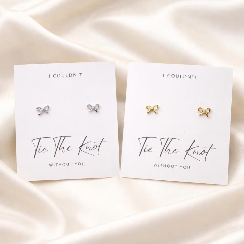 Tie the Knot Bow Earrings Bridal bridesmaid