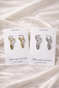 Feather huggie hoop earrings