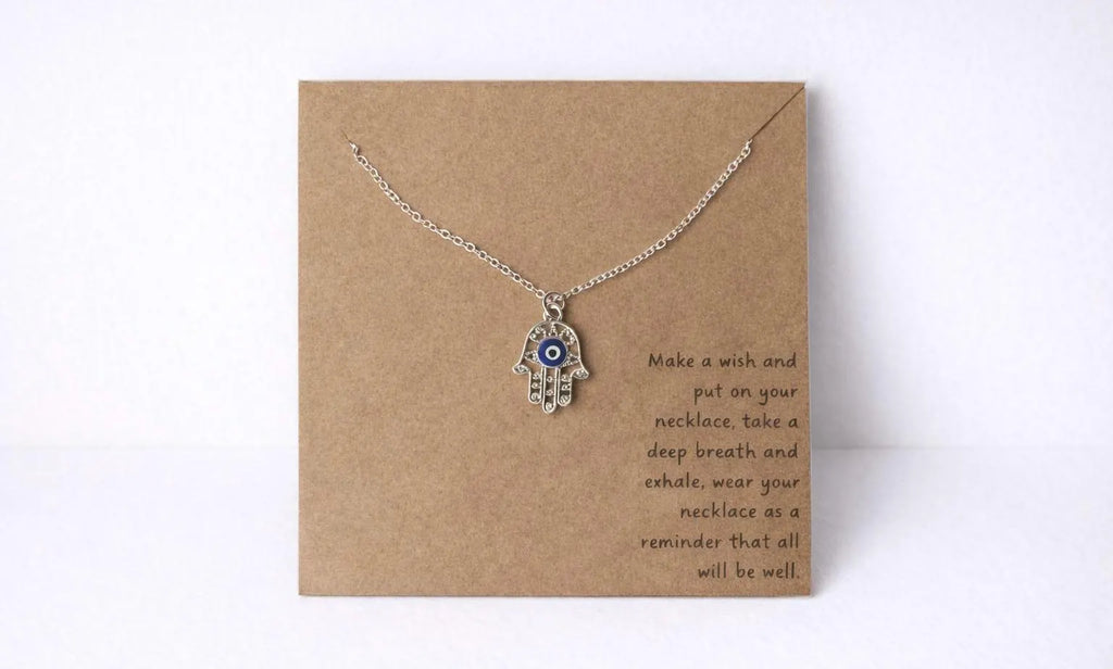Hamsa hand evil eye Necklace