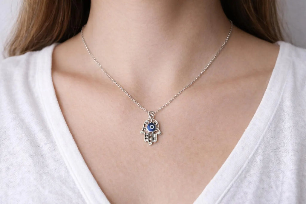 Hamsa hand evil eye Necklace