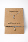 His and hers matching personalised initial jewellery set
