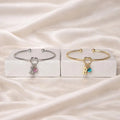 Birthstone initial tie the knot bangle