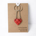 Lego matching couples heart keyrings