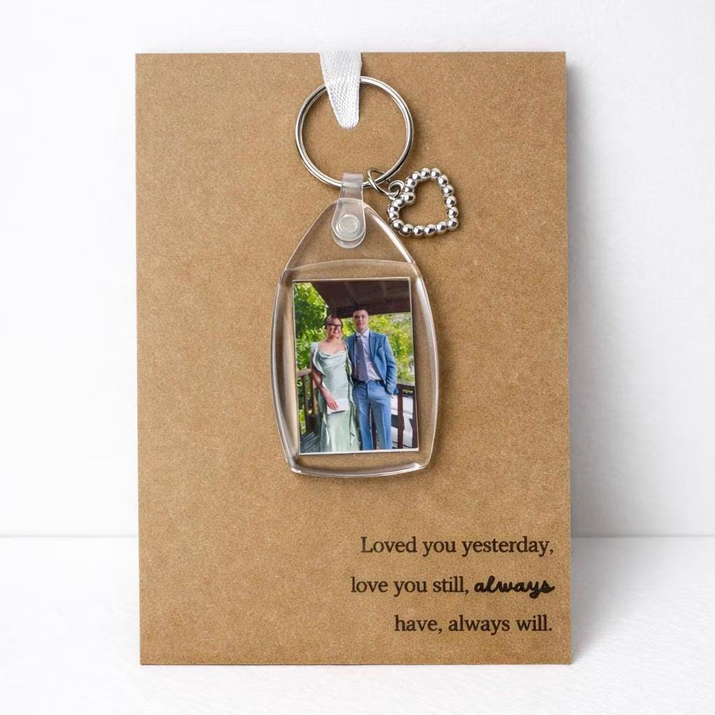 Personalised photo love keyring