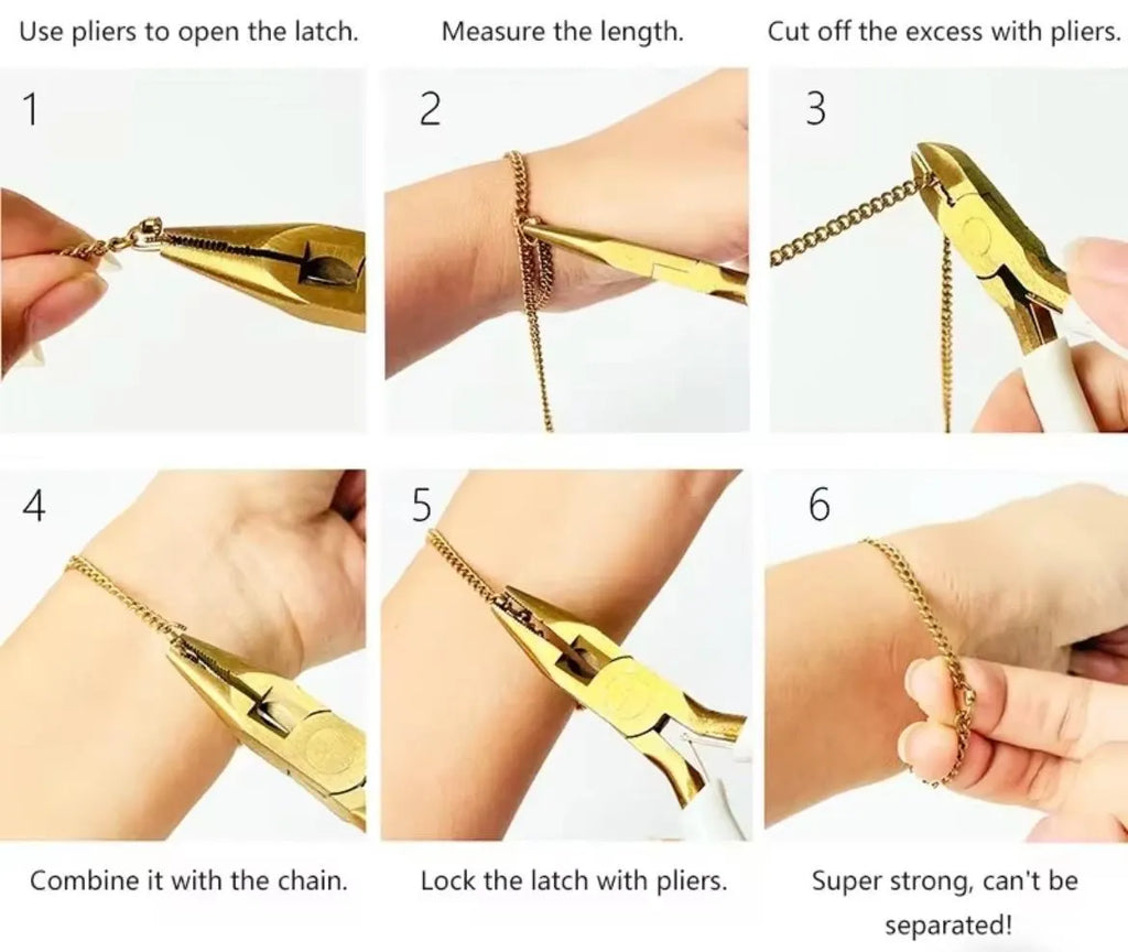 Permanent matching gold and silver couples bracelets