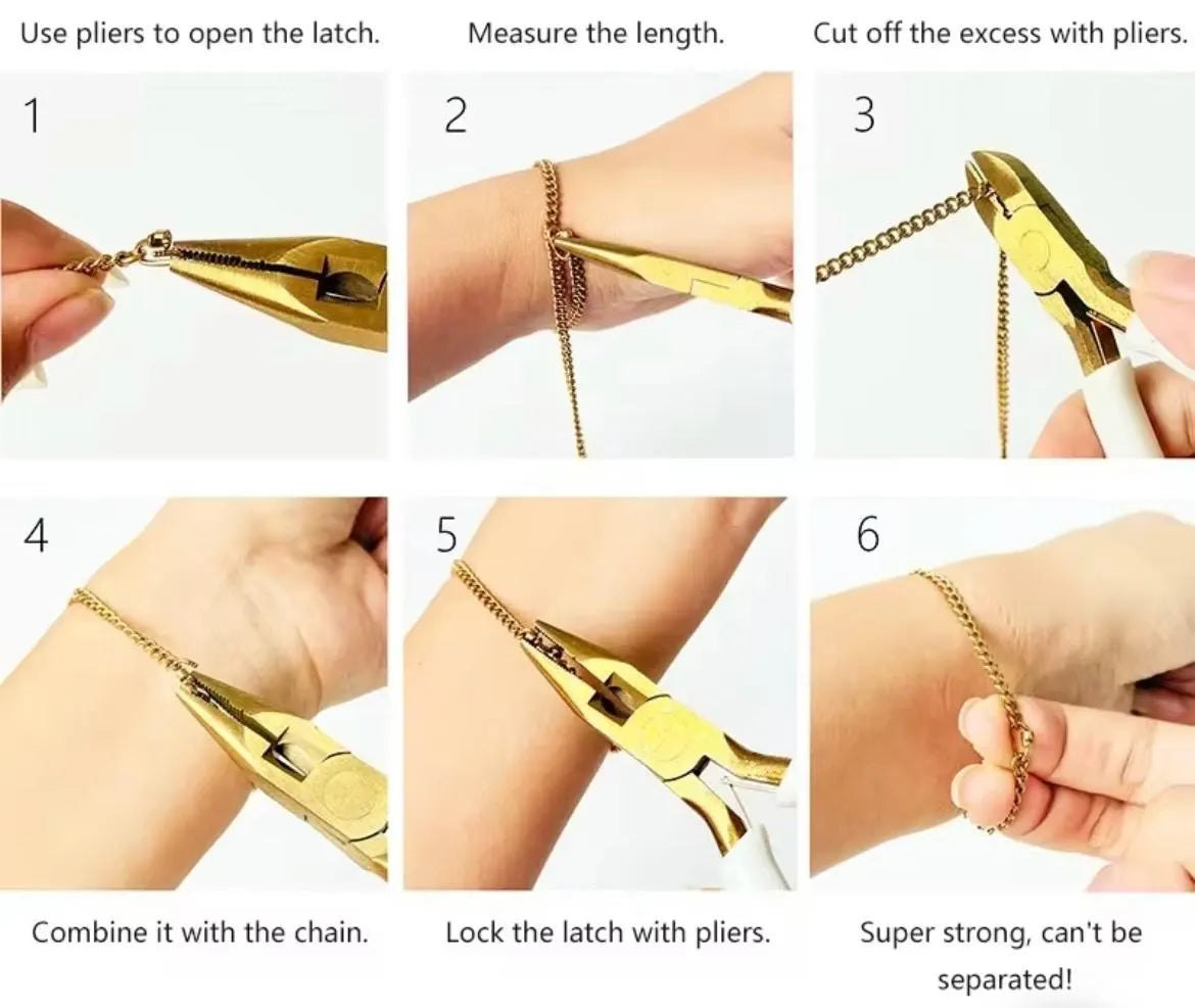 Permanent matching gold and silver couples bracelets