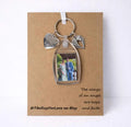 Personalised Photo Custom Bereavement Angel lost loved one charm Keyring