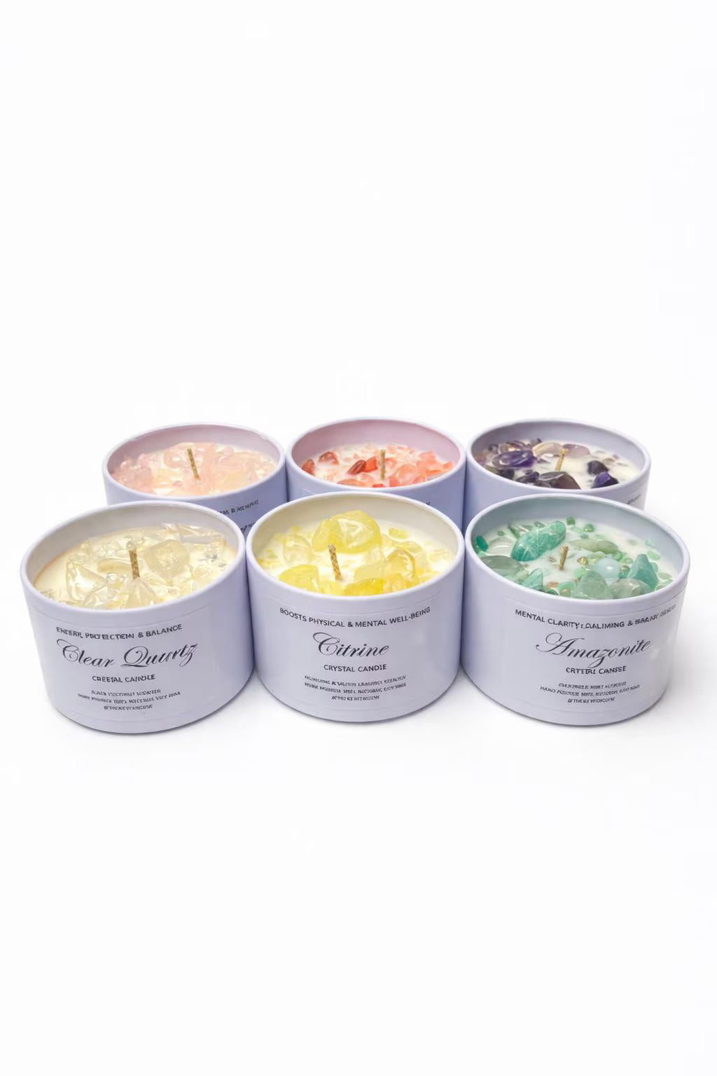 Rose Quartz Crystal Candle: 100% Soy Wax, Snow Angel Scent
