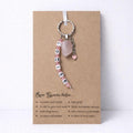 Personalised name rose quartz love natural crystal stone healing keyring bag charm