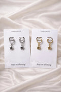 Star huggie hoop earrings sparkly