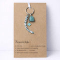 Personalised name turquoise crystal healing stone keyring bag charm