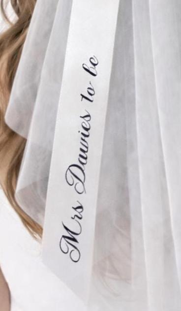 Bridal hen do party engagement wedding bow veil personalised